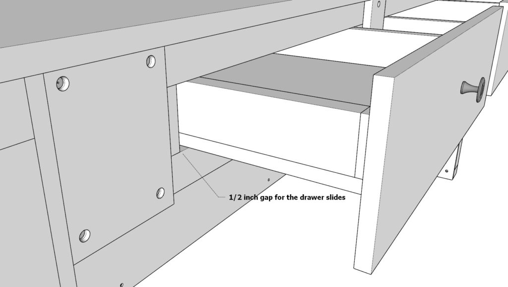 DIY loft bed drawer slide