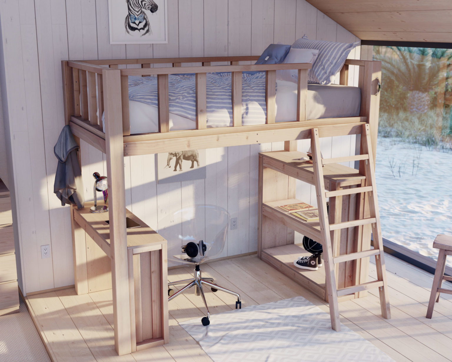 Easy twin loft bed DIY plan - DIY projects plans