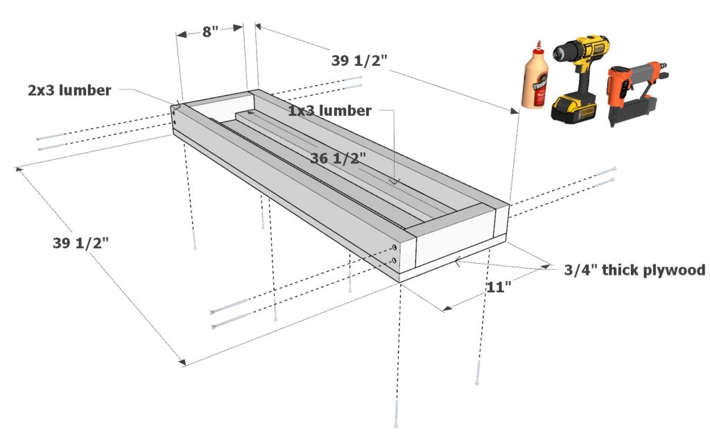 Building the shelf and cubby storage components of DIY loft bed