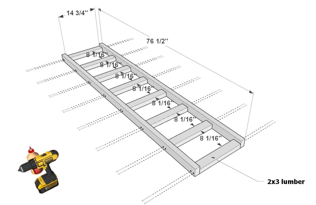 Bunk bed railing assembly and installation