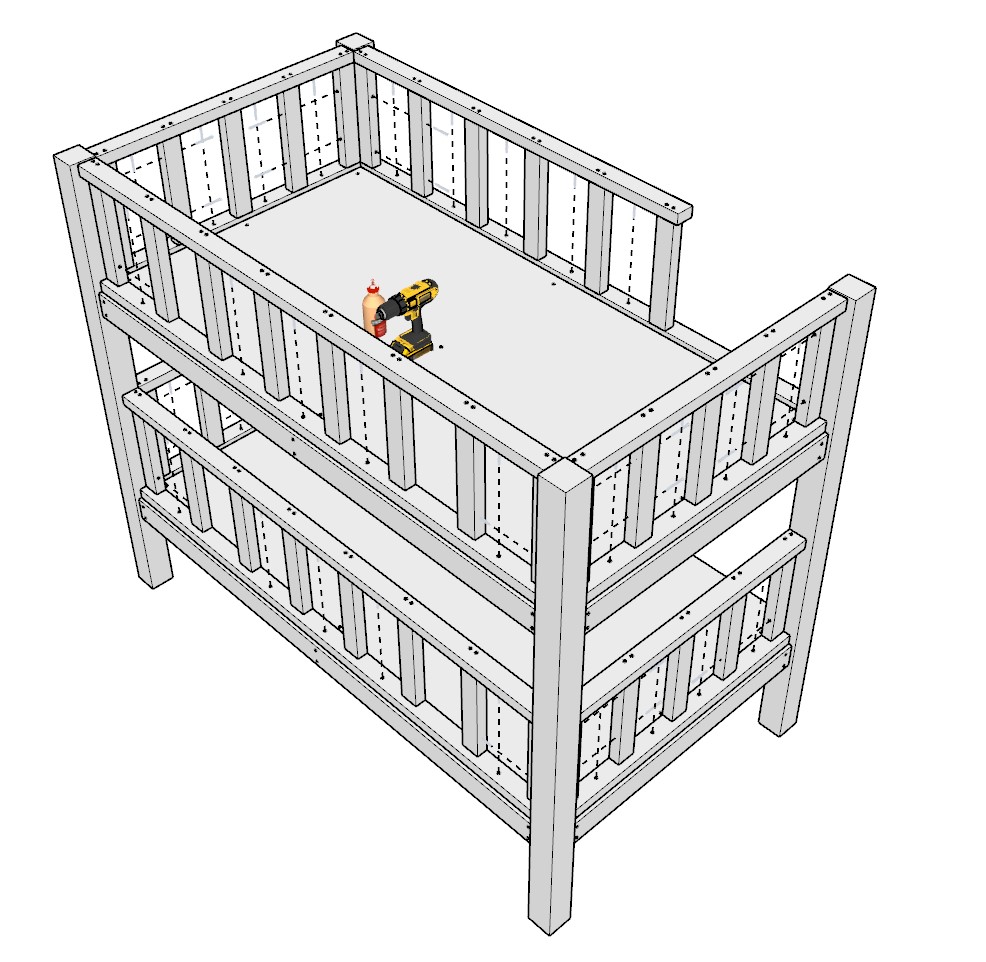 DIY Bunk bed railing assembly and installation