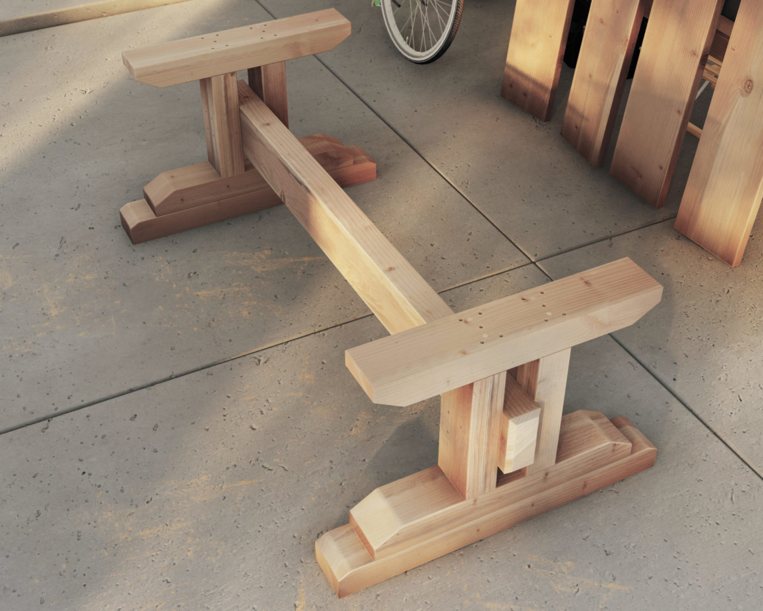 Easy DIY farmhouse table base DIY projects plans