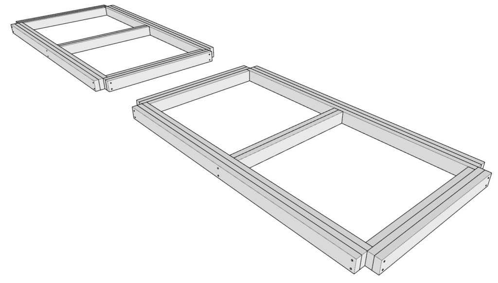 DIY bunk bed frame construction