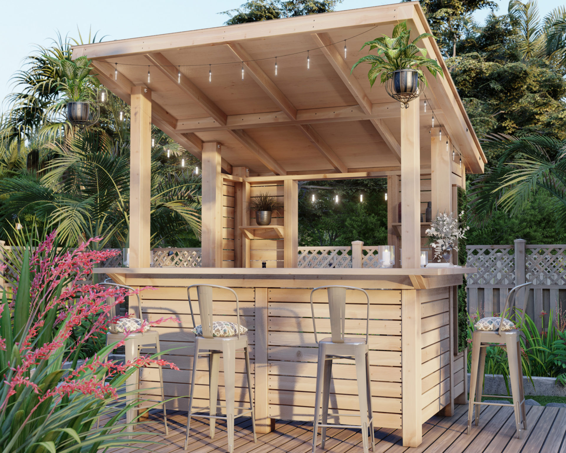 DIY Outdoor Bar Plan With Roof, Walls, And Seating For, 41% OFF