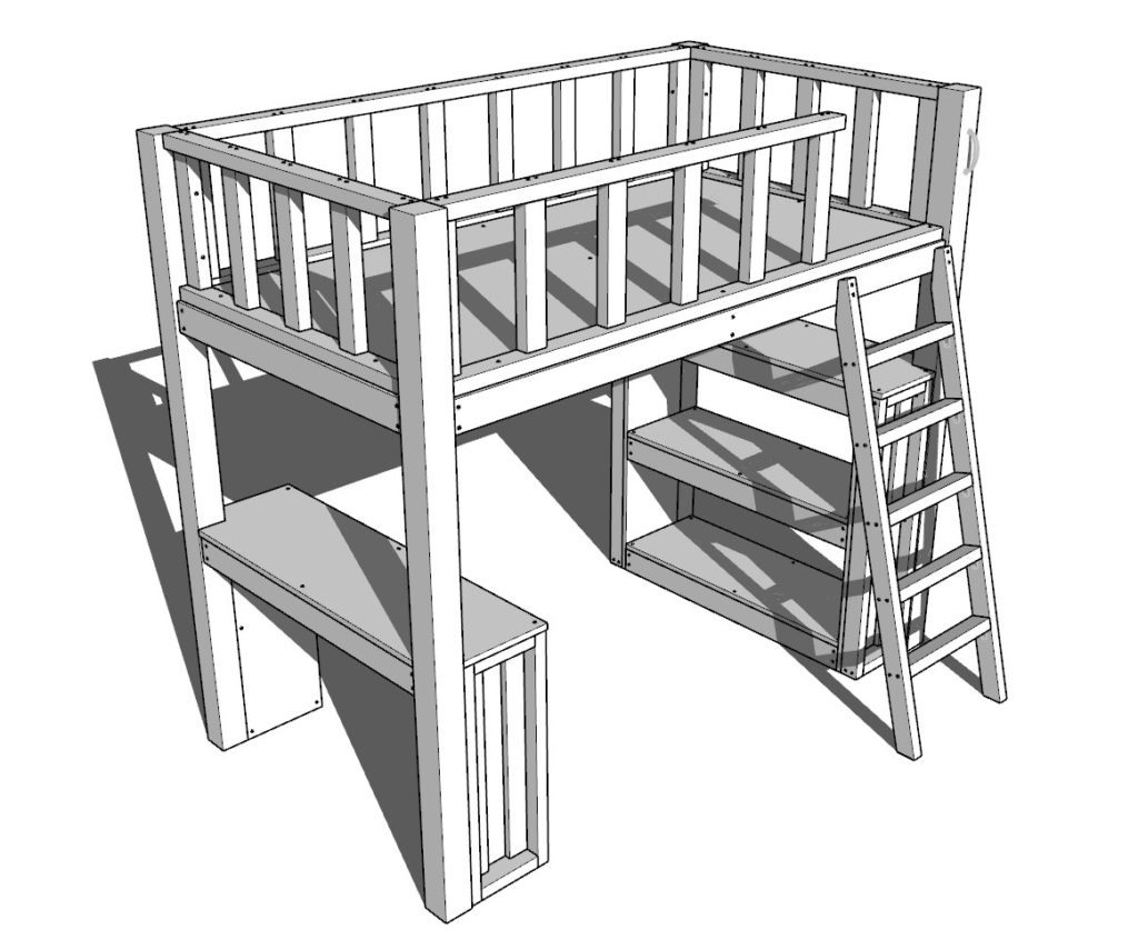 DIY twin loft bed plan