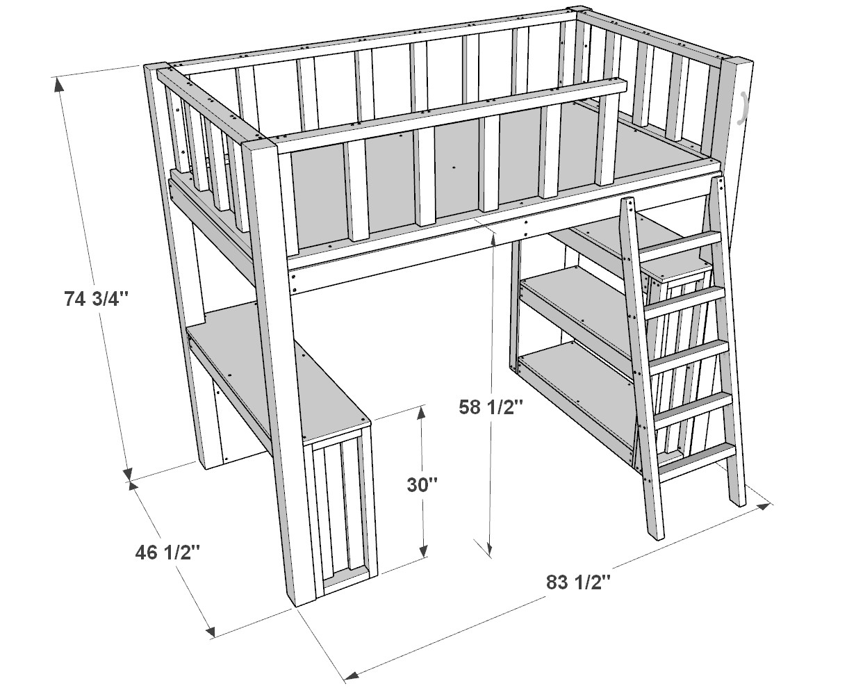 Easy Twin Loft Bed DIY Plan DIY Projects Plans