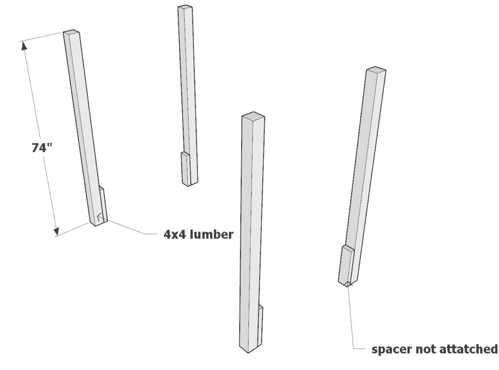 Adding the frames to the bunk bed