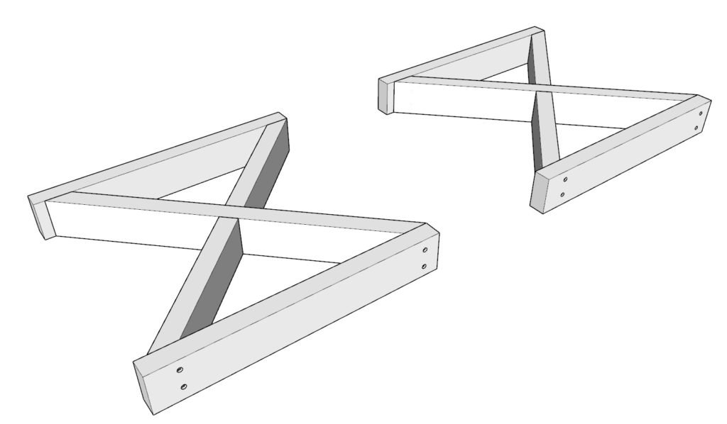 DIY folding table leg construction