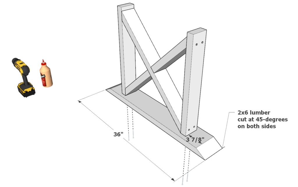 Joining 2x6 lumber to DIY folding table base