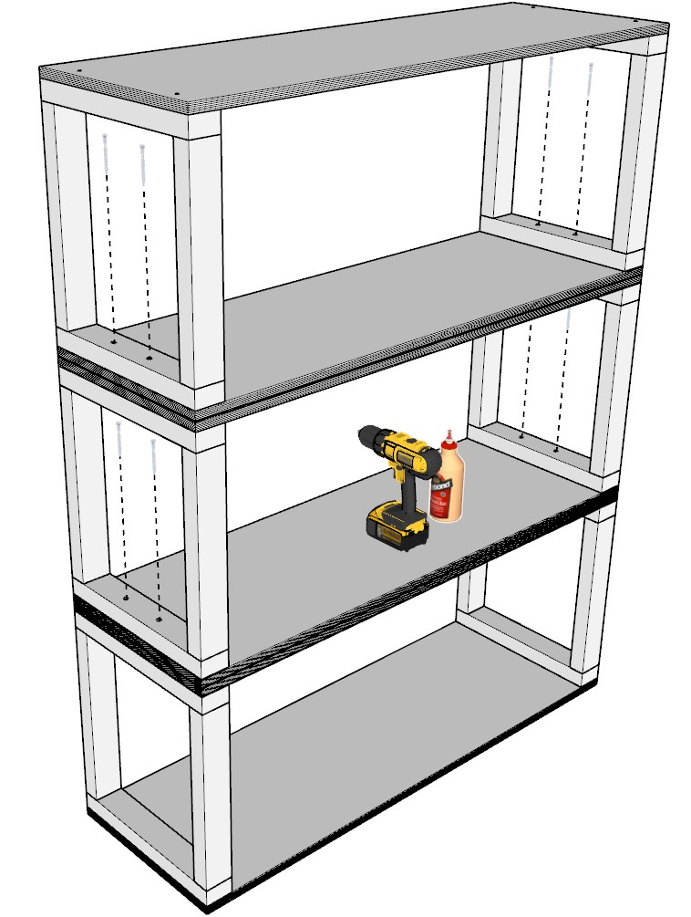 How to attach the closet shelves together