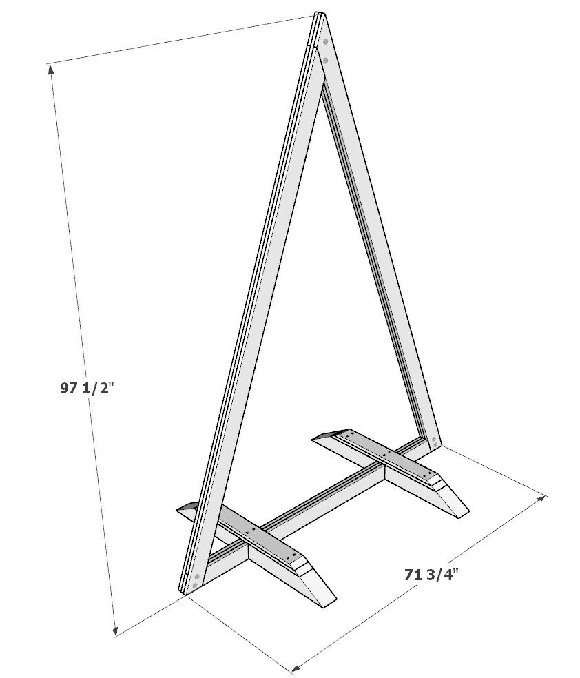 Portable Triangle Wedding Arbor DIY Plans PDF - Collapsible Arch Build Instructions dimensions