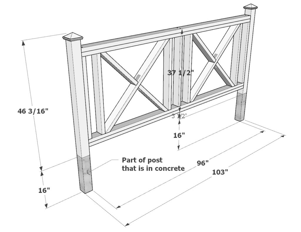 DIY X fence panels plan, DIY farmhouse fence panels dimensions