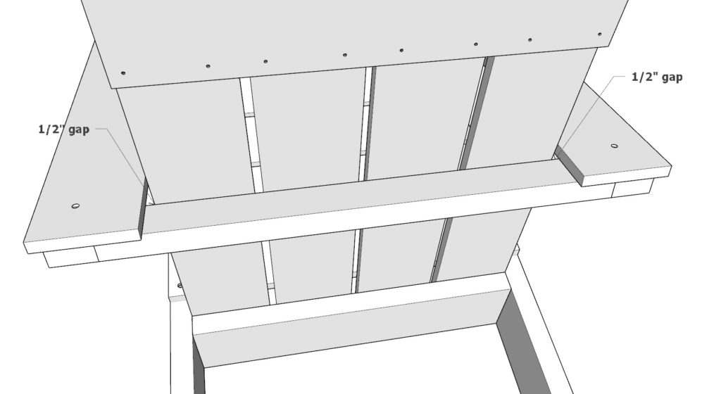 Adding seat decking pieces to the DIY outdoor chair