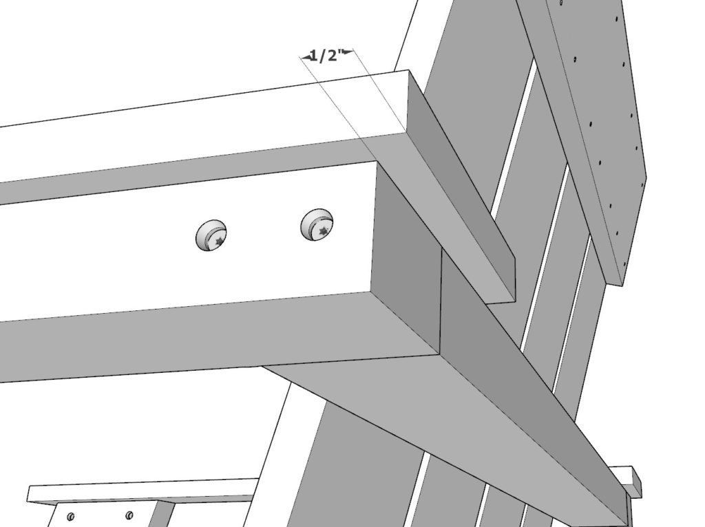 Adding seat decking pieces to the DIY outdoor chair