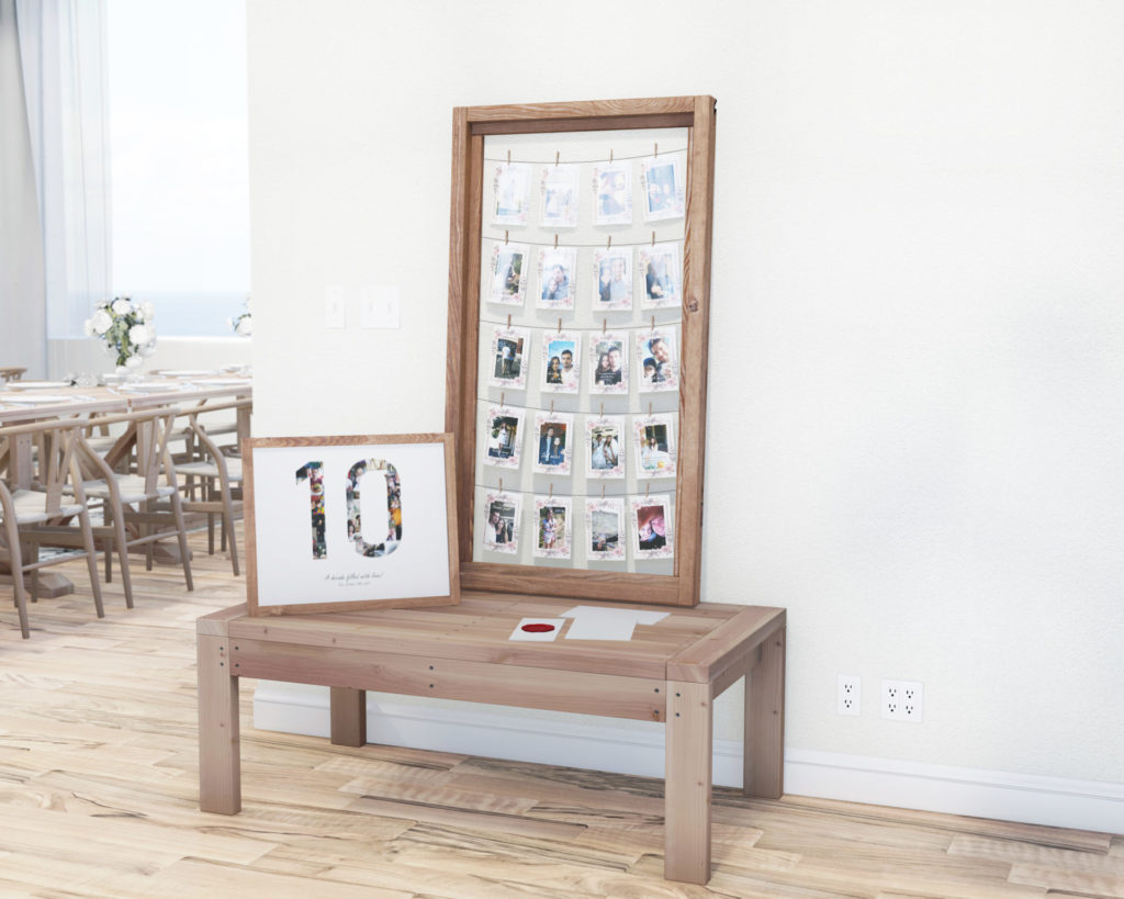 DIY wooden photo and memo board plan: Wooden display picture holder.