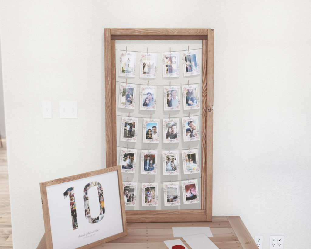 DIY wooden photo and memo board plan: Wooden display picture holder.