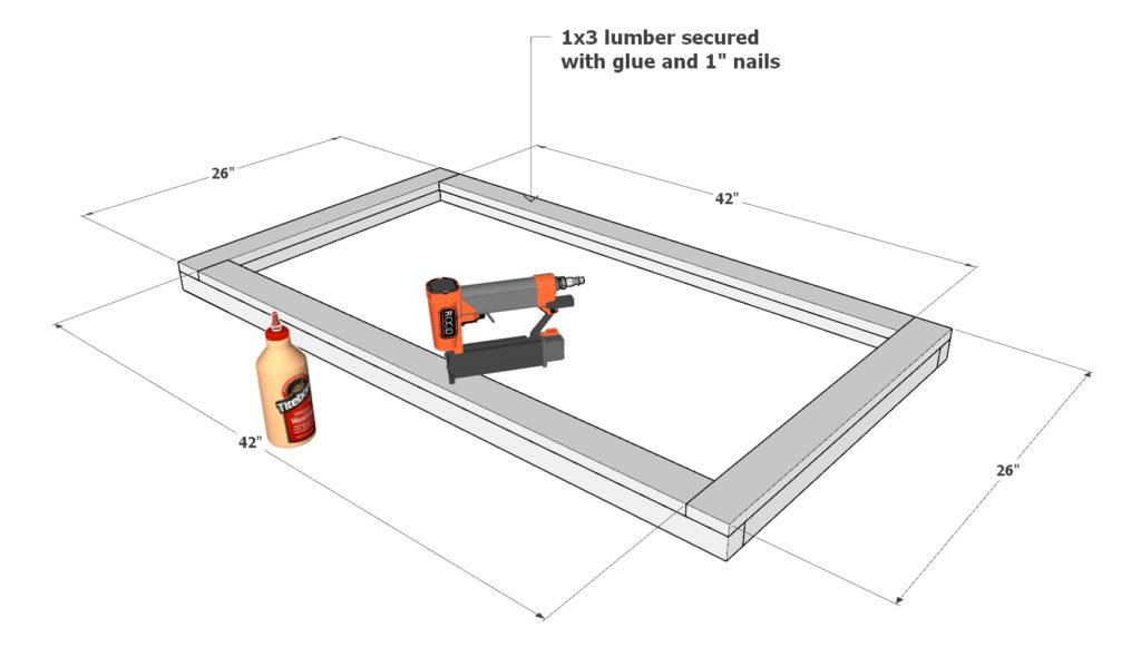 Building the frame of the wooden photo holder using 2x2 lumber