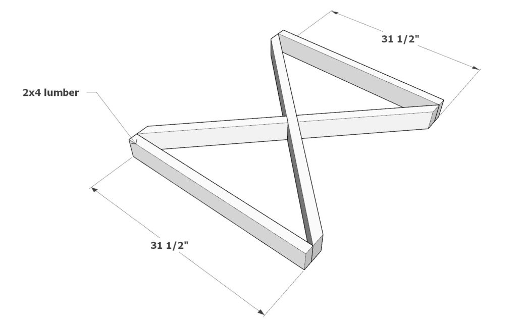 DIY "X" fence 2x4 lumber frame construction