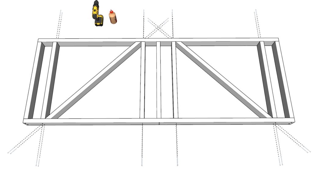 DIY farmhouse fence 2x4 frame construction