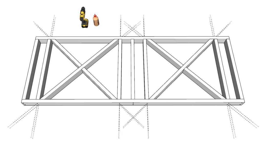 DIY "X" fence 2x4 lumber frame construction