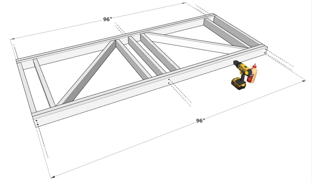 DIY farmhouse fence 2x4 frame construction