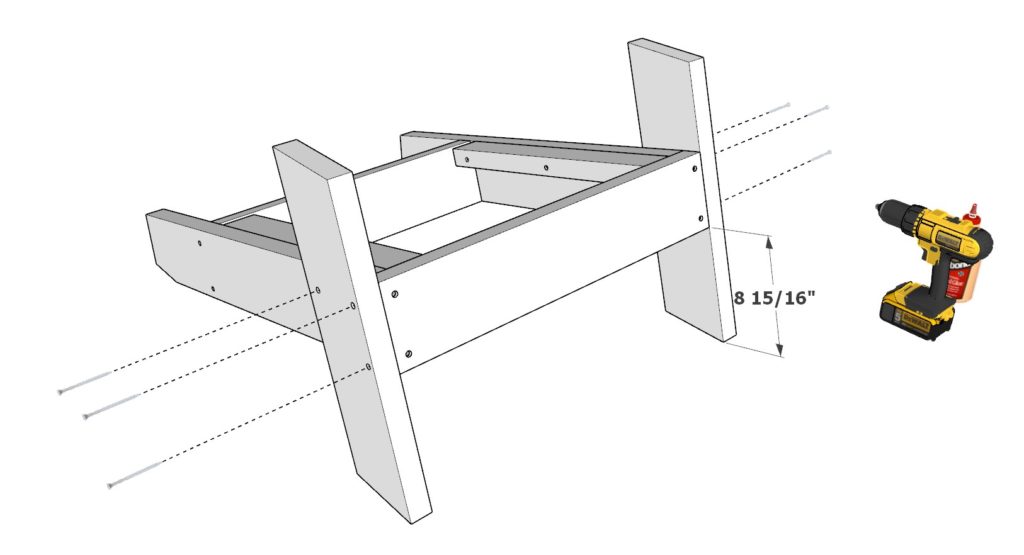 DIY Adirondack Chair front leg attachment diagram