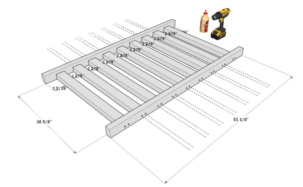 DIY day bed seating platform construction and assembly