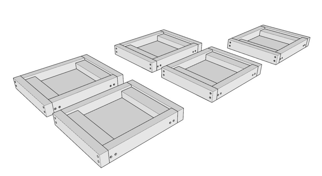 DIY desk shelves and cubby assembly