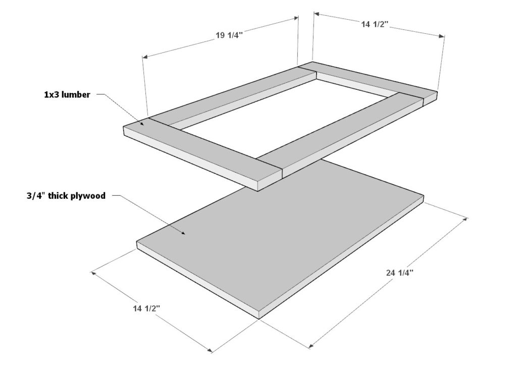 DIY desk cubby door assembly