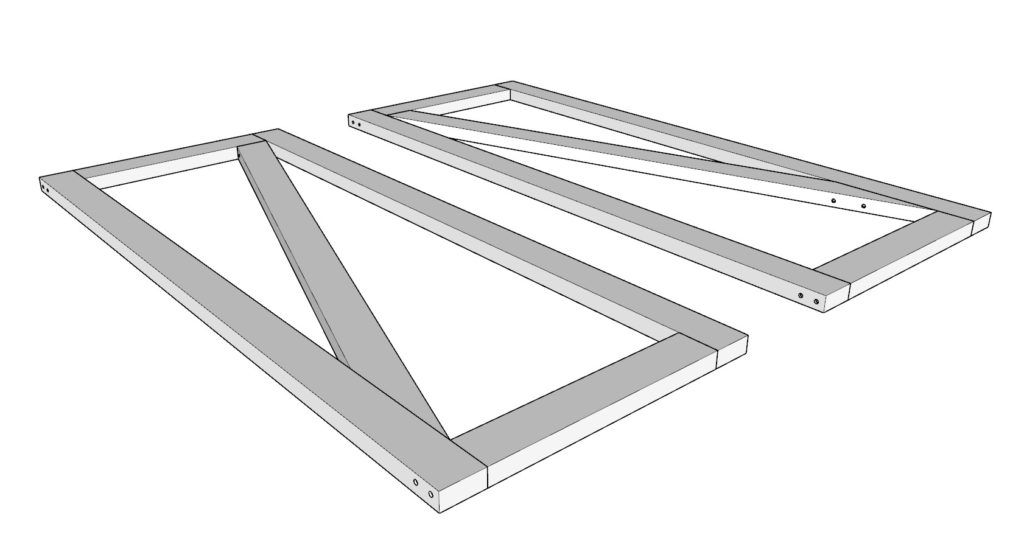 DIY shed door construction and assembly