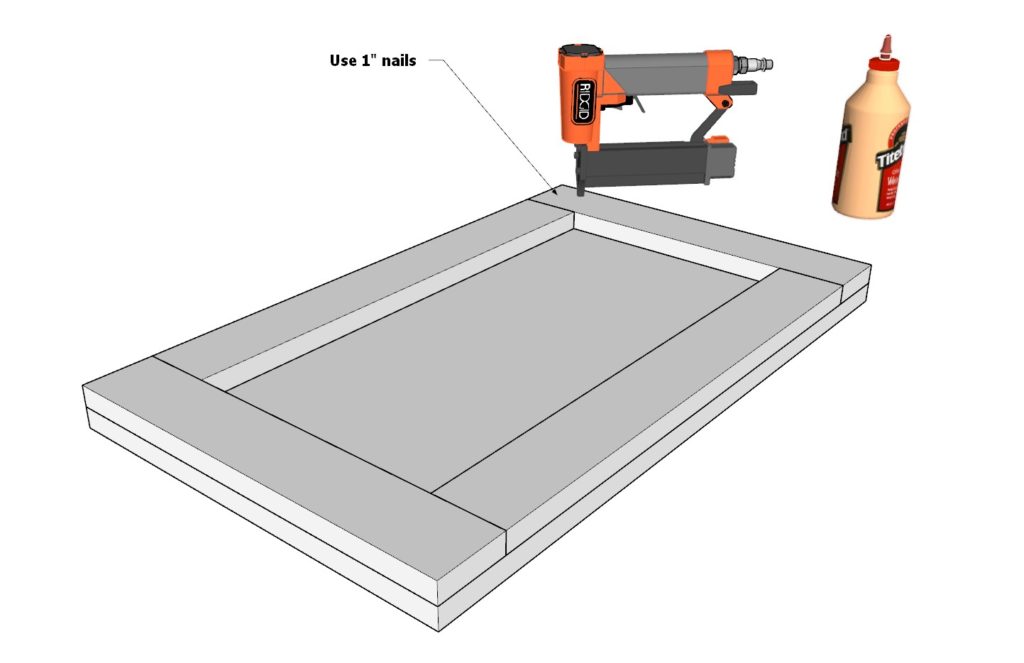 DIY desk cubby door assembly