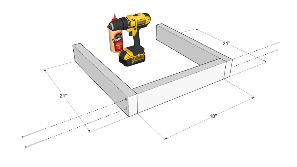 DIY propane fire pit housing side table construction