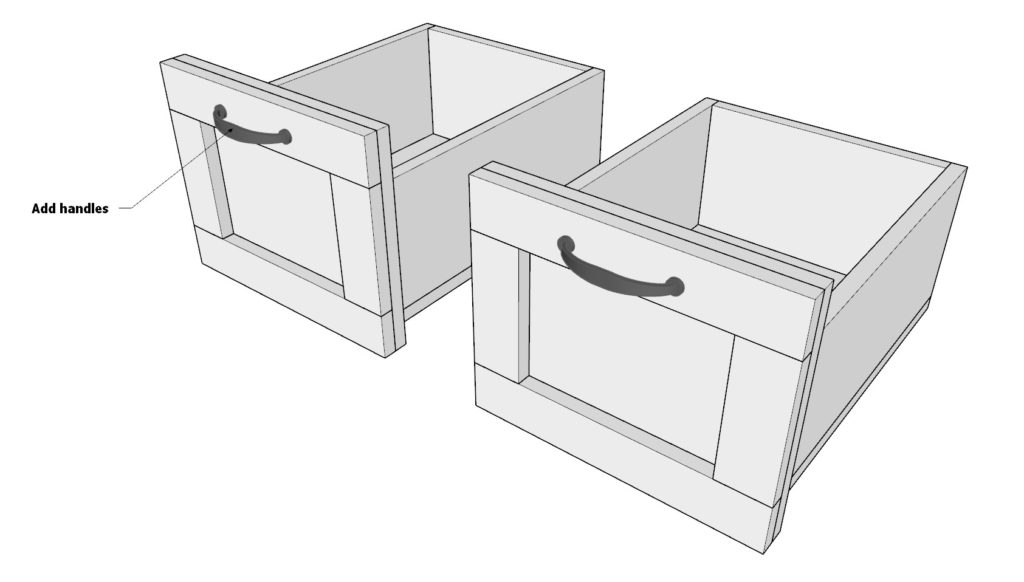 Adding drawer face to drawer box