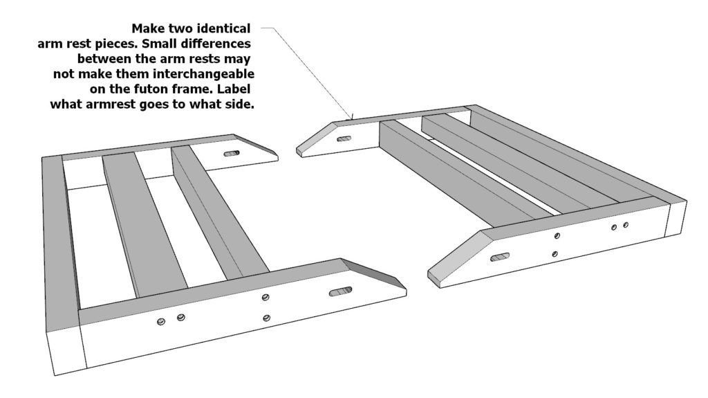 Adding the arm rests to the futon bed