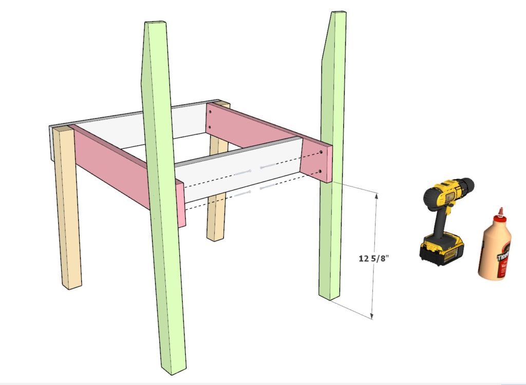 Attaching legs to DIY chair frame