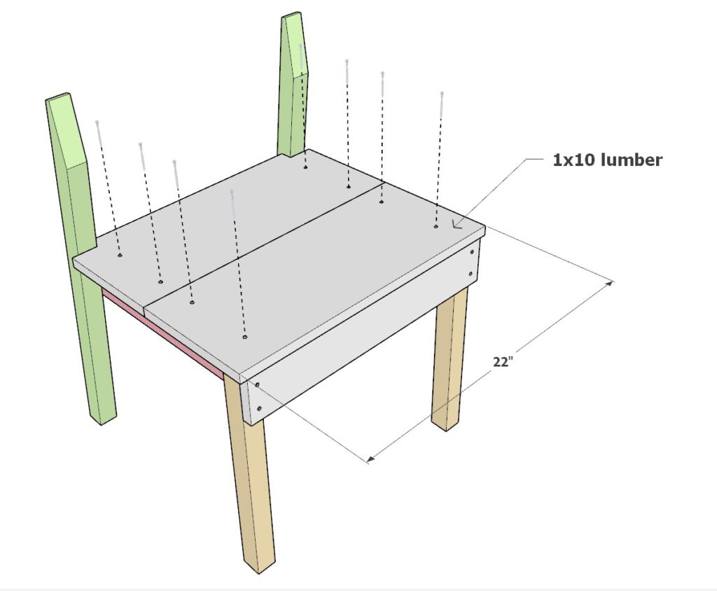 Adding seating platform to DIY chair