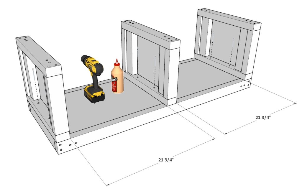 DIY mudroom storage cubby assembly