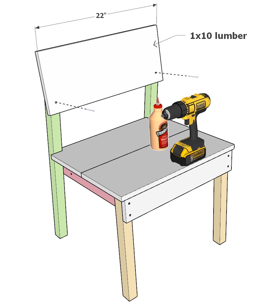 Adding back rest to DIY chair