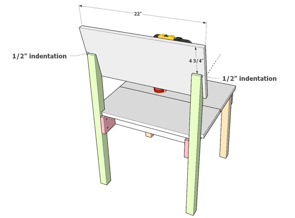 Adding back rest to DIY chair