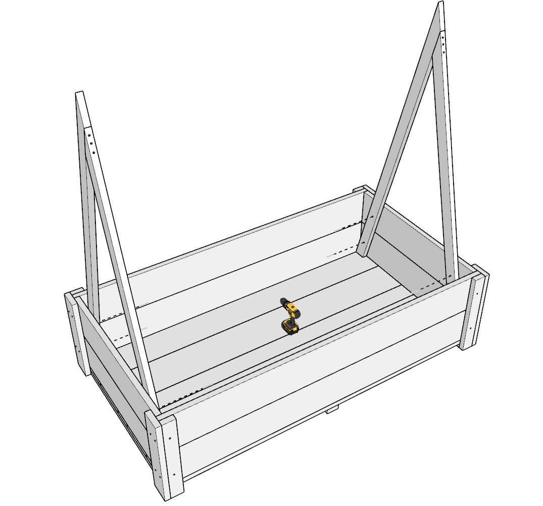 8 ft. x 4 ft. DIY planter box with built in trellis DIY projects plans