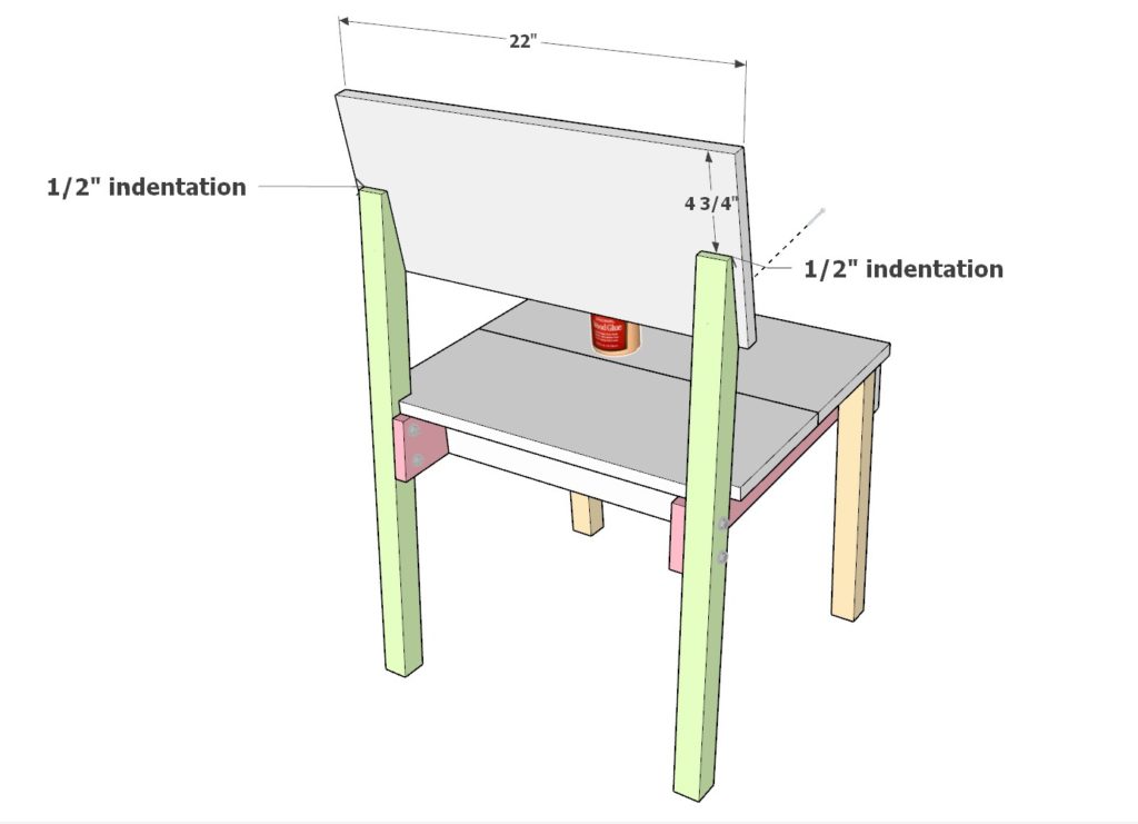 Adding back rest to DIY chair