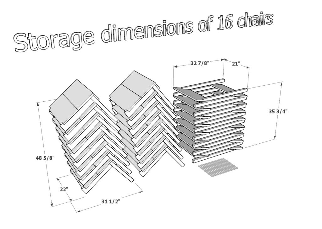 DIY chairs stacked and collapsed