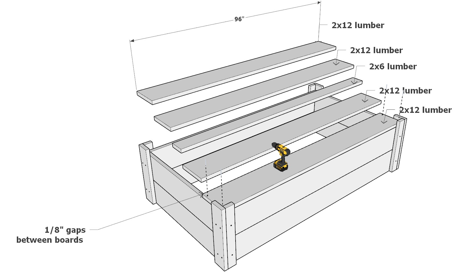 8 ft. x 4 ft. DIY planter box DIY projects plans