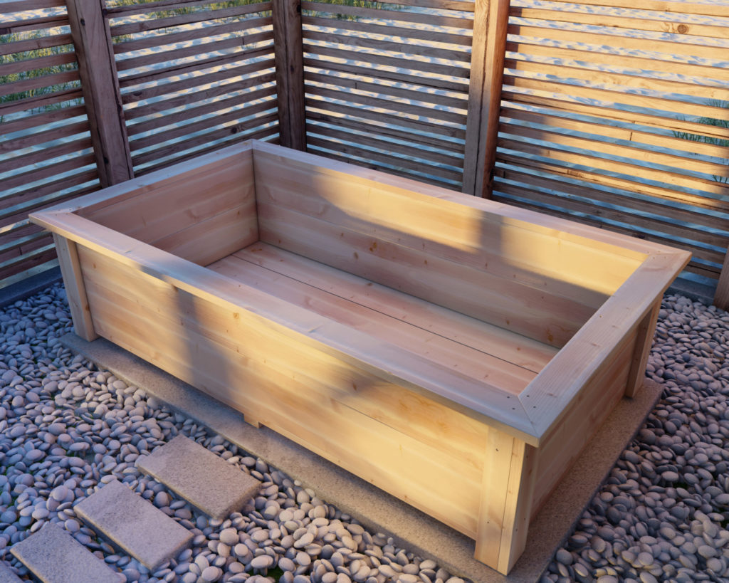DIY raised planter box for garden bed, vegetable garden bed, wooden.