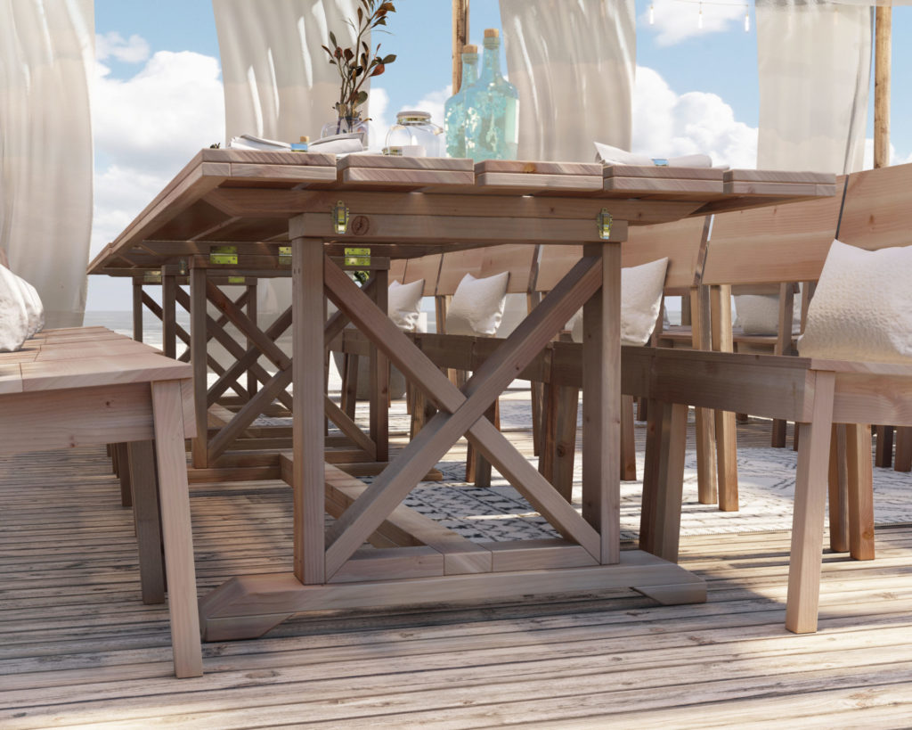 DIY folding farmhouse table for special events, parties, and weddings