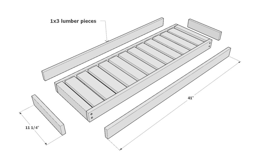 Adding trim around shoe storage shelf