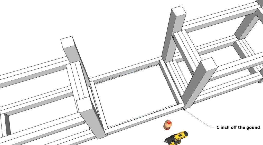 Putting together the counter and grill frame together