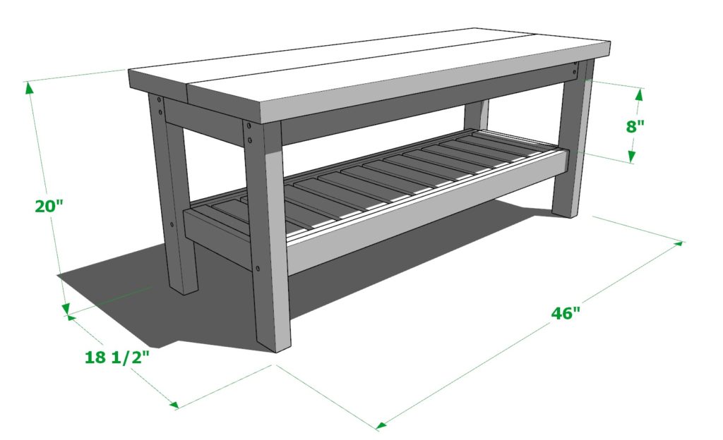 diy entryway bench with shoe storage plans dimensions