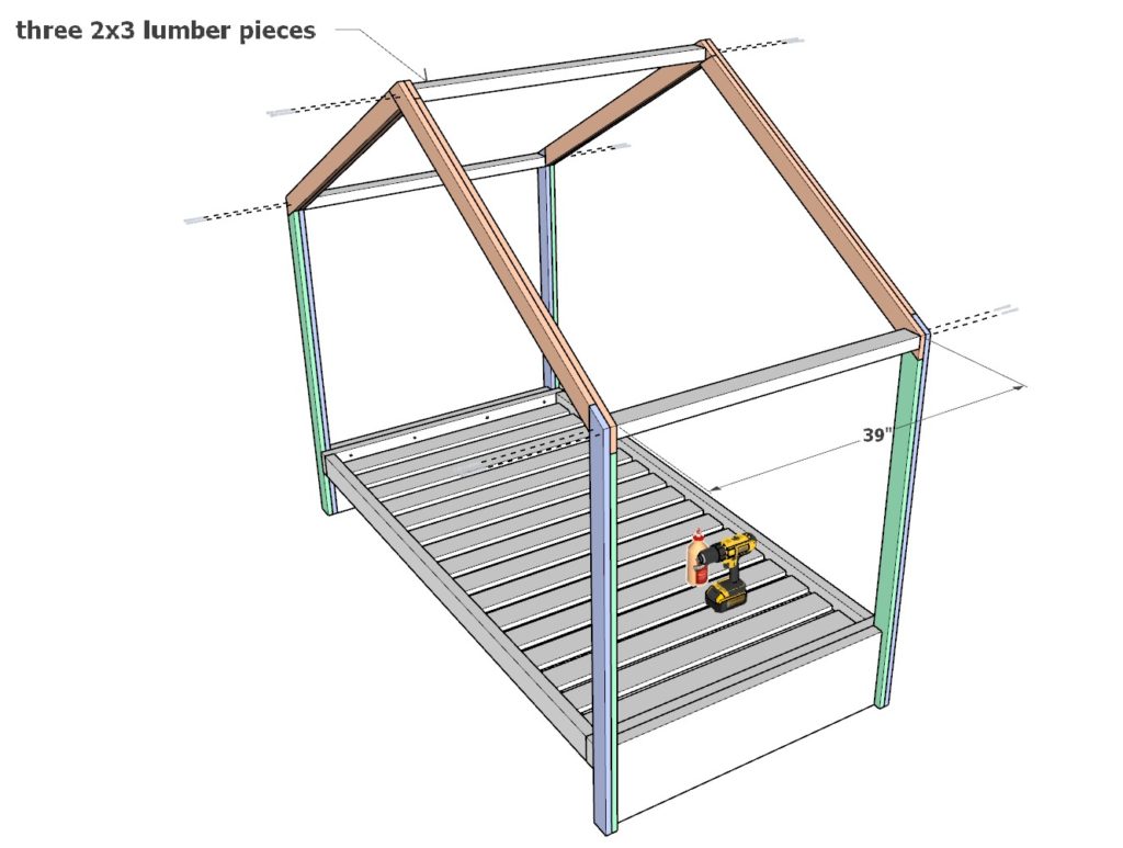 Securing the house arch to DIY Montessori bed frame