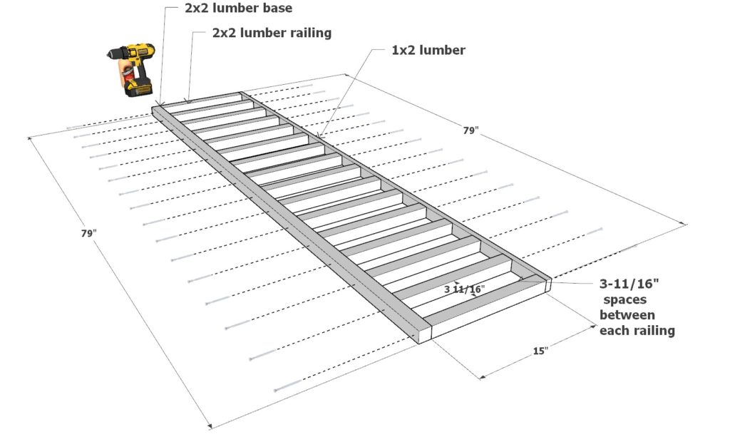 Adding railing to DIY Montessori bed frame